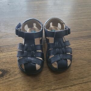 Scott David Sailor navy leather sandals baby